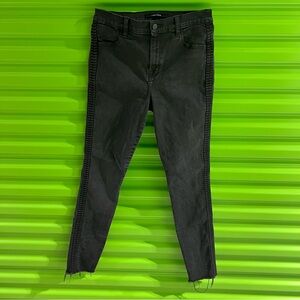 J Brand Maria High Rise Skinny Braided Leg Ankle Jeans with Fringe Detail